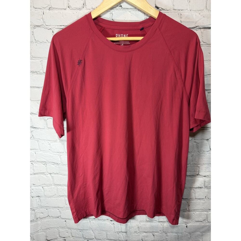 Rhone Shirt Mens Large Red Athletic Short Sleeve Performance Wicking